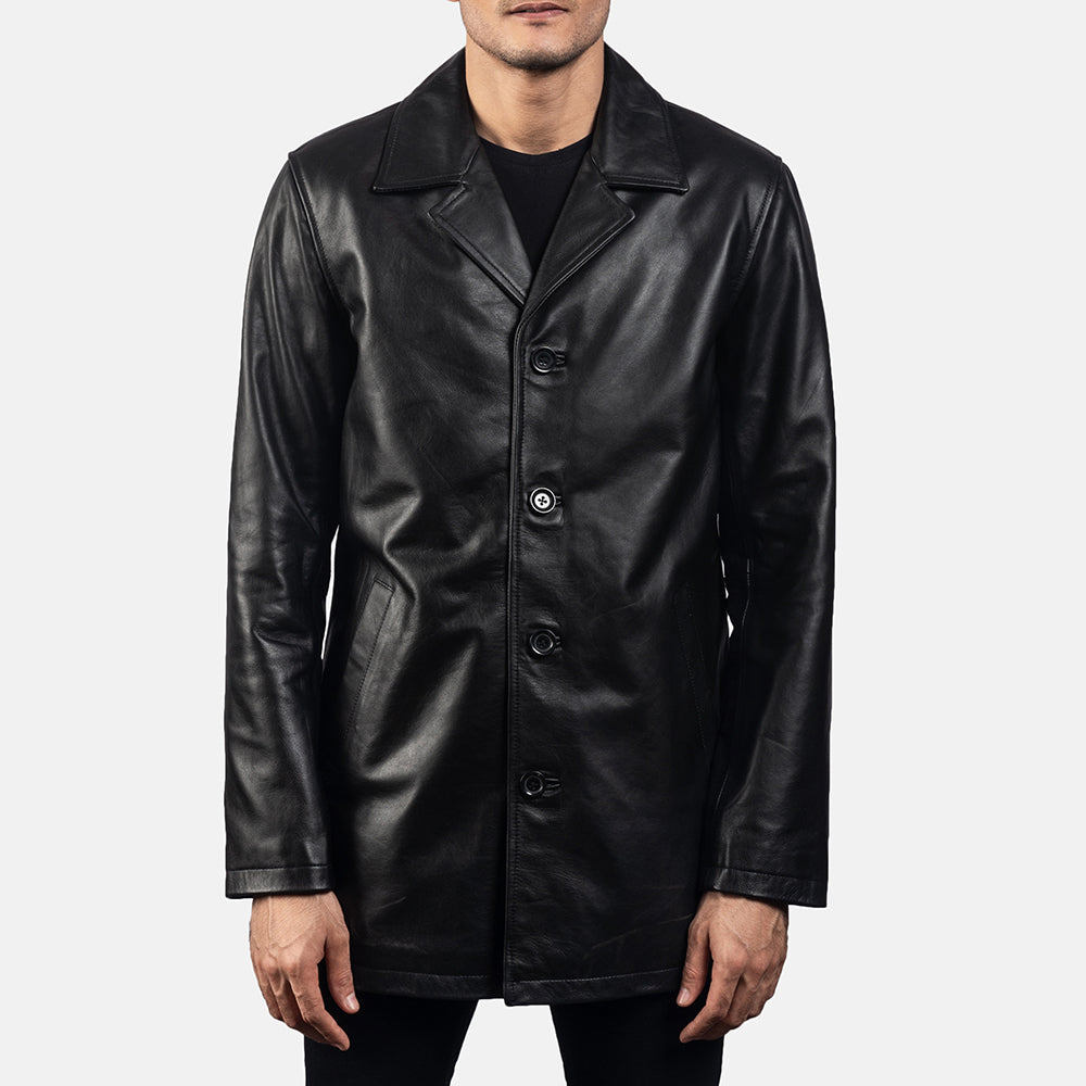 Men's Urban Slate Black Leather Coat