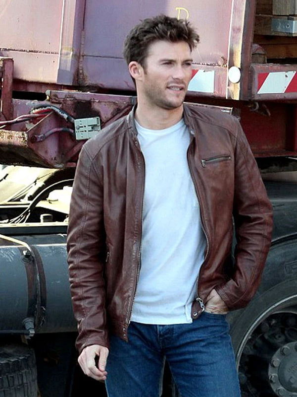 Scott Eastwood Overdrive Brown Leather Jacket