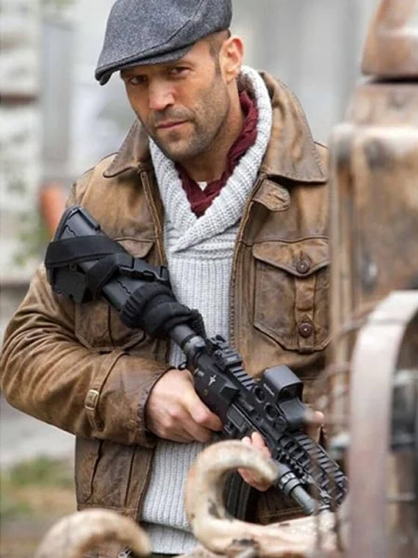 The Expendables 2 Jason Statham Brown Leather Jacket
