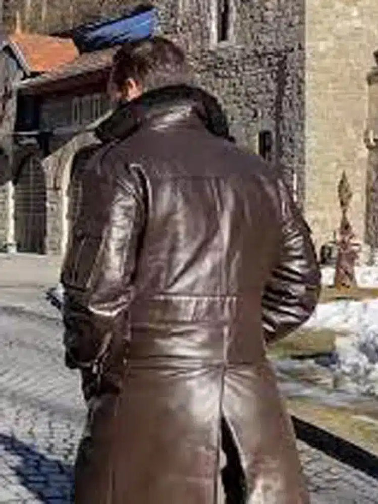 Top G Tristan Tate Brown Fur Collar Leather Coat