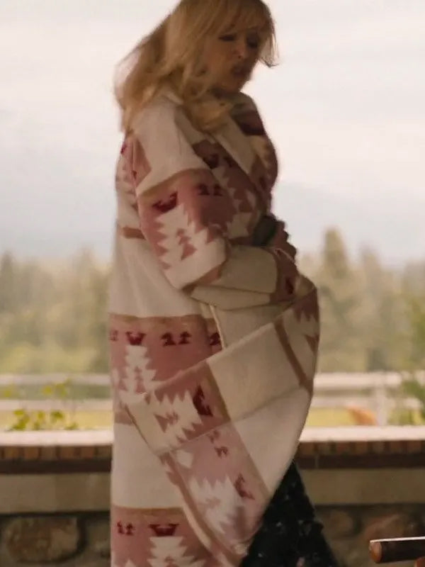 Yellowstone S05 Beth Dutton Pink Printed Coat