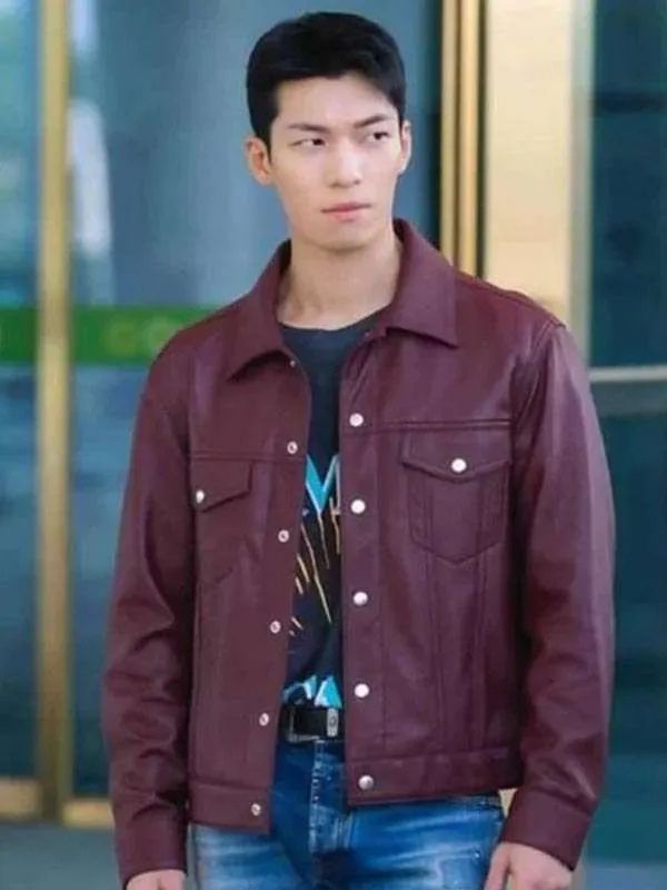 Bad and Crazy Wi Ha-joon Maroon Leather Jacket