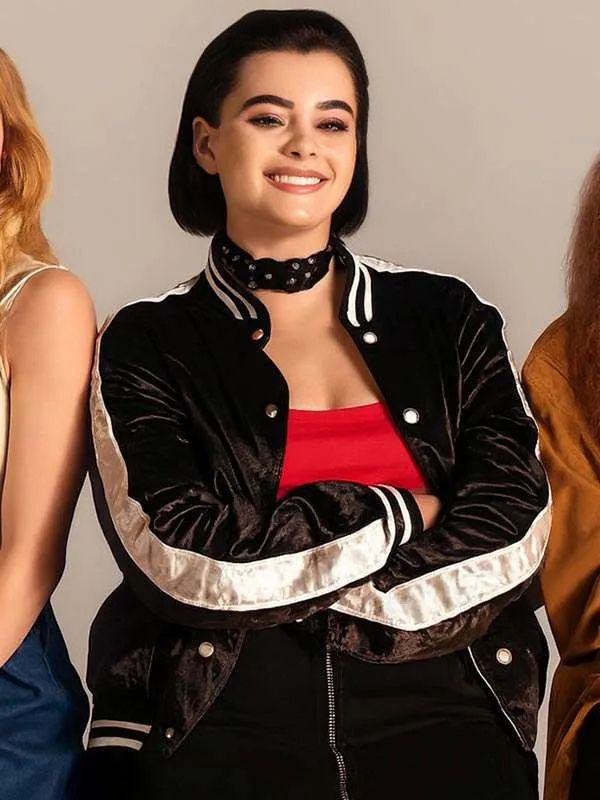 Barbie Ferreira Euphoria S03 Black and White Varsity Jacket