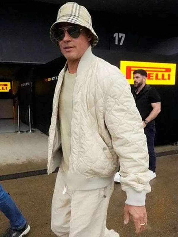Brad Pitt F1 Movie Quilted Bomber Jacket