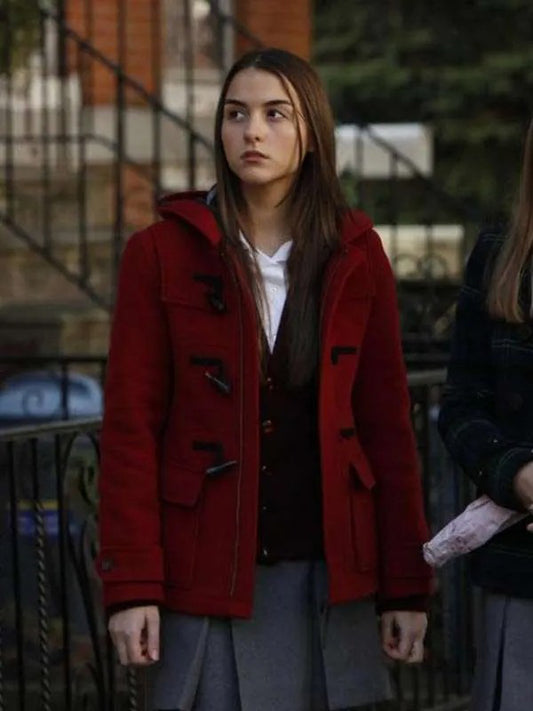 Courtney Lane Law and Order SVU S13 Red Hooded Wool Coat