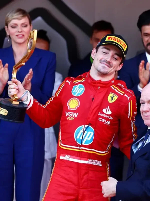 Ferrari Charles Leclerc Monaco Grand Prix 2024 Red Jacket
