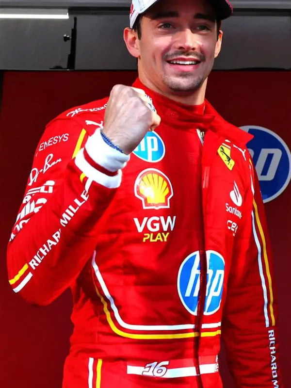 Ferrari Charles Leclerc Monaco Grand Prix 2024 Red Jacket
