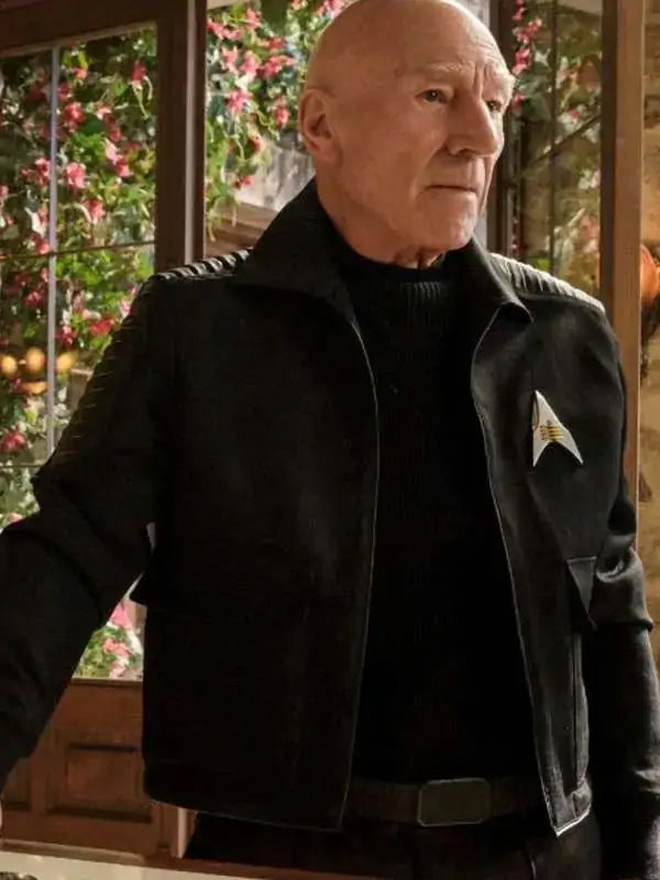 Star Trek Jean Luc Picard SO 2 Black Leather Jacket