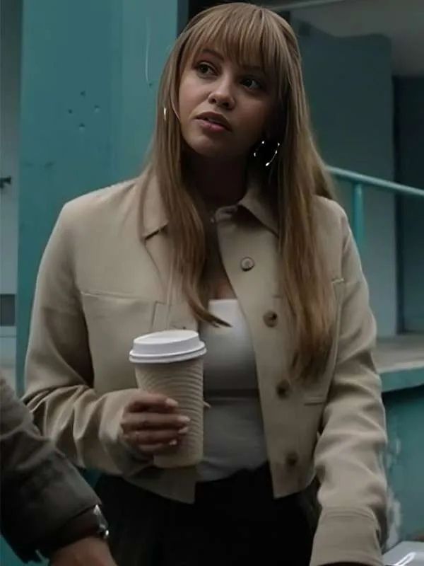 Vanessa Morgan Wild Cards Beige Wool Jacket