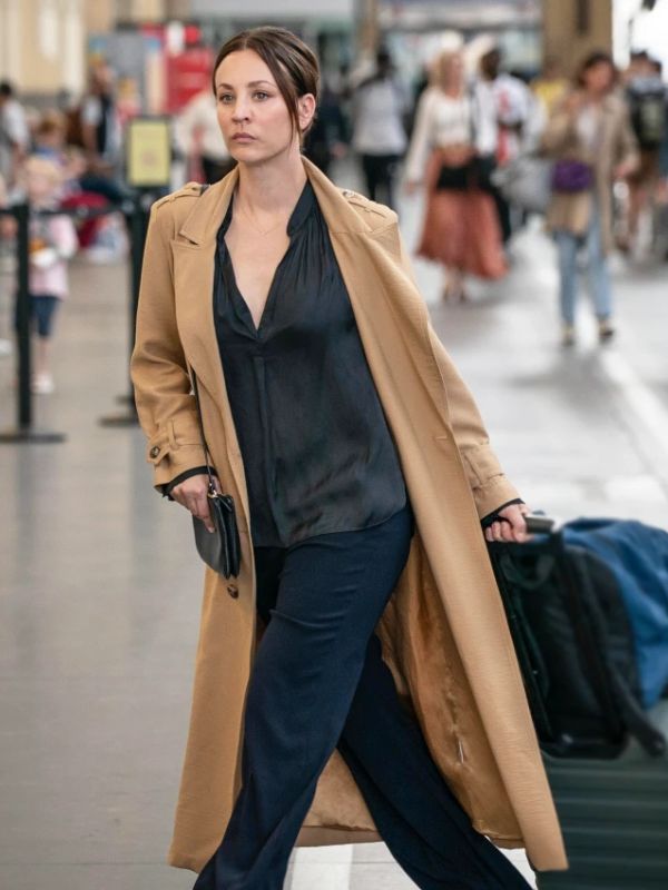 Vanished S01 Kaley Cuoco Brown Trench Coat