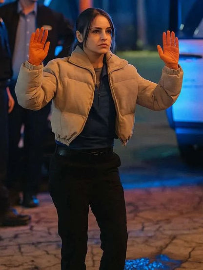 Aimee Carrero Code 3 Gray Puffer Jacket