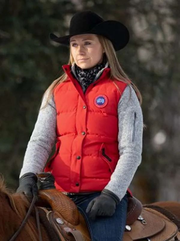 Amber Marshall Heartland S14 Red Puffer Vest