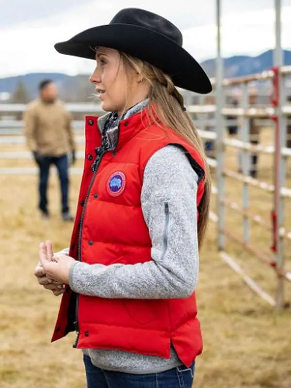 Amber Marshall Heartland S14 Red Puffer Vest