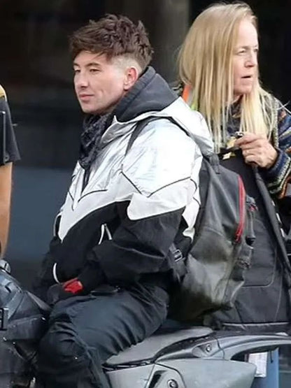 Barry Keoghan Crime 101 Black and Silver Track Jacket