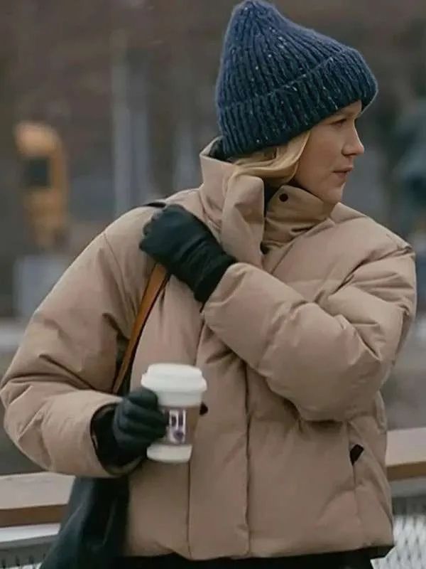 Chicago Med S10 Jessy Schram Beige Puffer Jacket