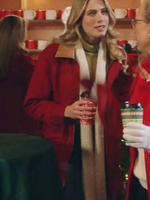 Christmas on Every Page Rose Reid Red Wool Coat