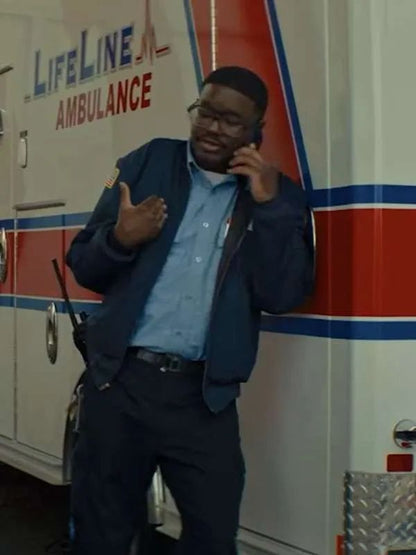 Code 3 Lil Rel Howery Blue Bomber Jacket