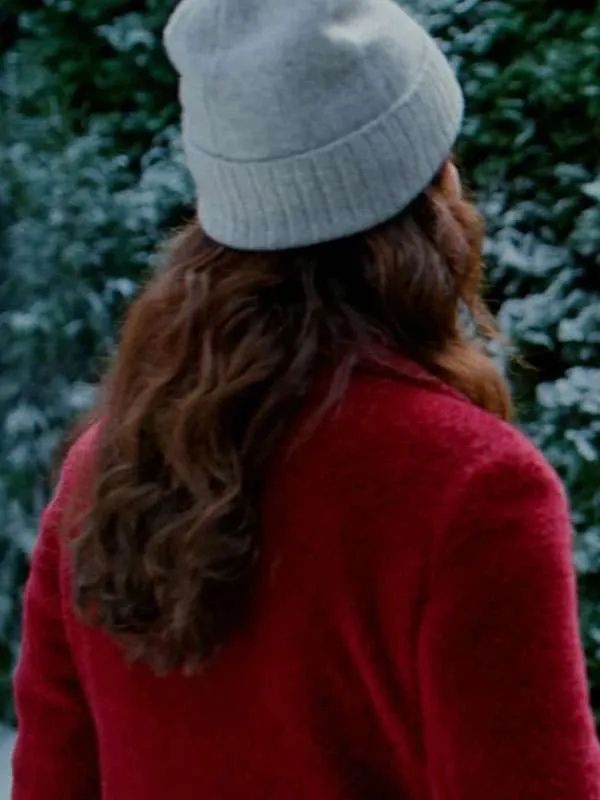 Erin Cahill Christmas at the Catnip Cafe Red Sherpa Coat