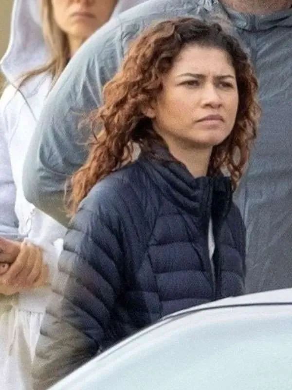 Euphoria S03 Zendaya Black Puffer Jacket