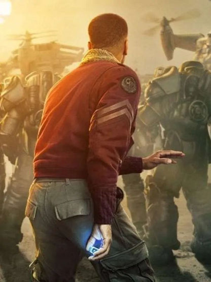 Fallout S02 Aaron Moten Red Shearling Jacket