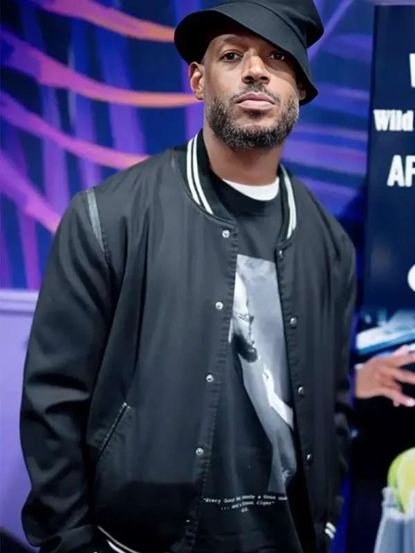 Isaiah White Him Black Varsity Jacket