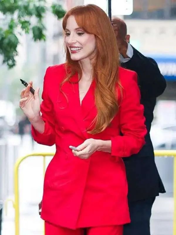 Jessica Chastain Live With Kelly And Mark Red Blazer