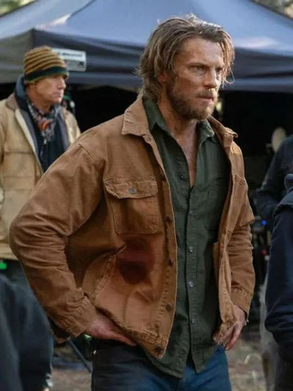 Lance Giles Forgive Us All Brown Cotton Jacket