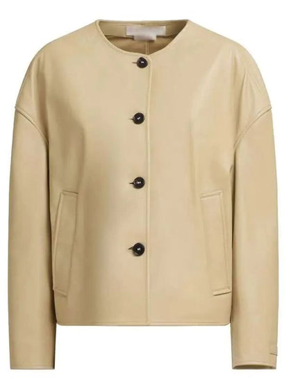 Loot S03 Maya Rudolph Beige Leather Jacket