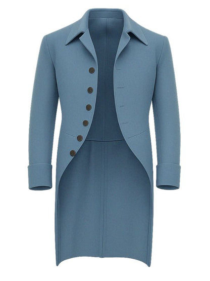 Luke Thompson Bridgerton S04 Blue Wool Coat