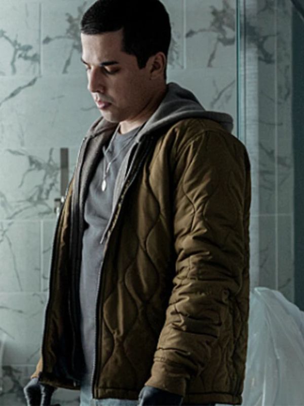 Mayor of Kingstown S04 Derek Rivera Olive Quilted Jacket