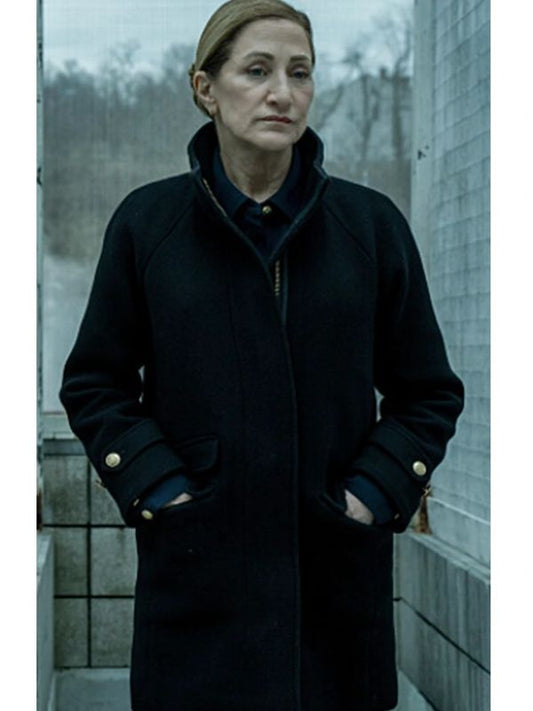 Mayor of Kingstown S04 Edie Falco Black Wool Coat
