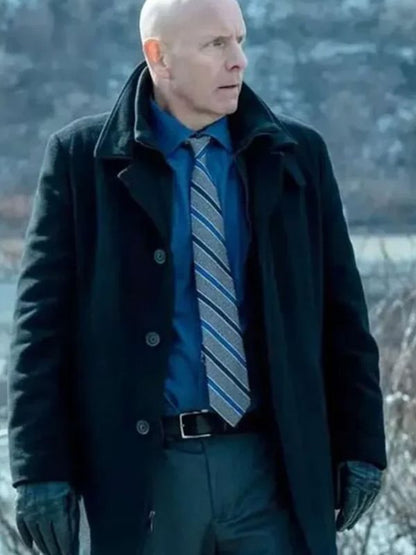 Mayor of Kingstown S04 Hugh Dillon Black Wool Coat
