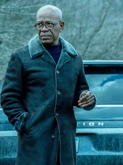 Mayor of Kingstown S04 Lennie James Black Leather Coat