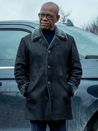 Mayor of Kingstown S04 Lennie James Black Leather Coat