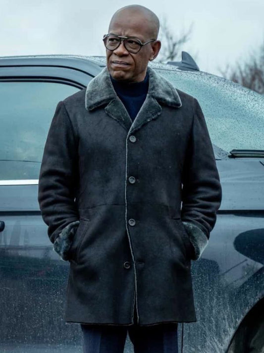 Mayor of Kingstown S04 Lennie James Black Leather Coat