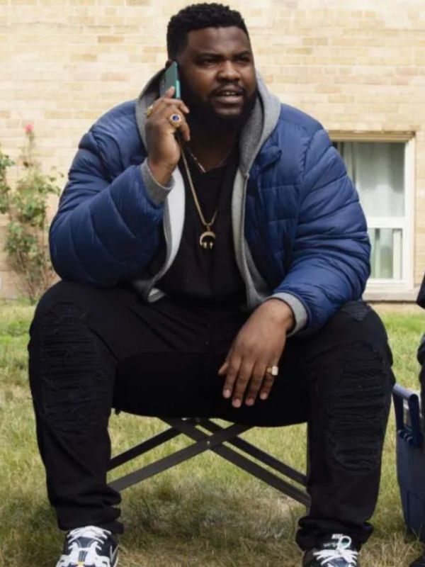 Mayor of Kingstown S04 Tobi Bamtefa Blue Puffer Jacket