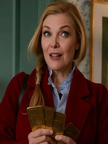 Michelle Pfeiffer Oh What Fun Red Wool Trench Coat