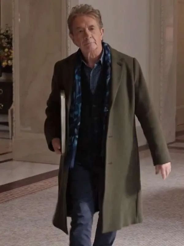 Oliver Putnam Only Murders in the Building S05 Green Wool Long Coat