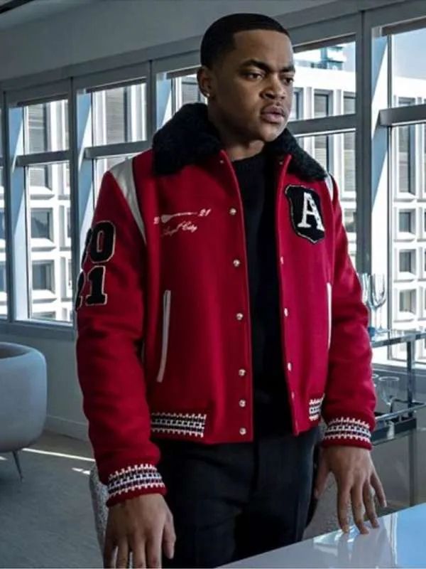 Power Book II Ghost S03 Tariq St. Patrick Red Bomber Jacket
