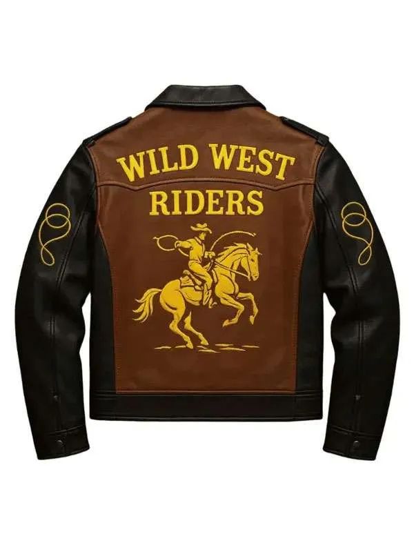 Rodeo Wild West Riders Cowboy Biker Leather Jacket
