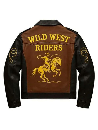 Rodeo Wild West Riders Cowboy Biker Leather Jacket