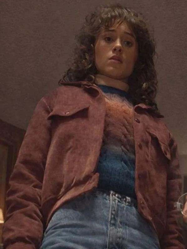 Stranger Things S05 Natalia Dyer Brown Corduroy Jacket