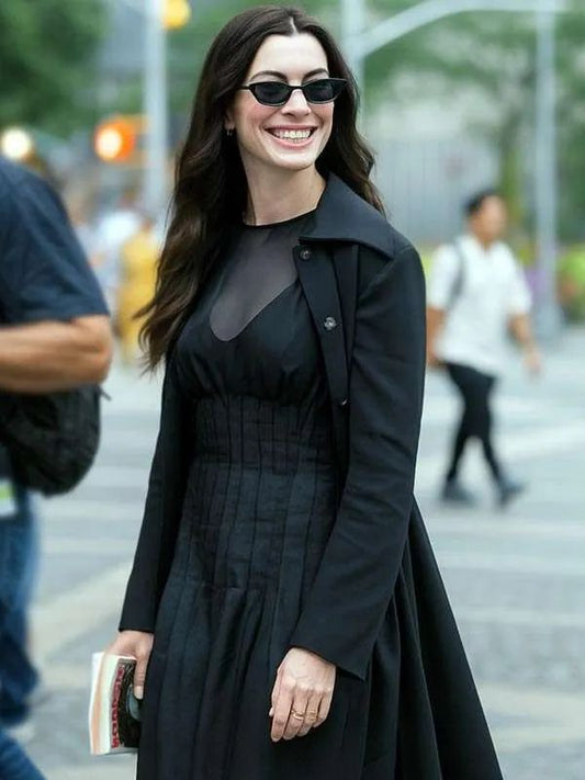 The Devil Wears Prada Anne Hathaway Black Long Coat