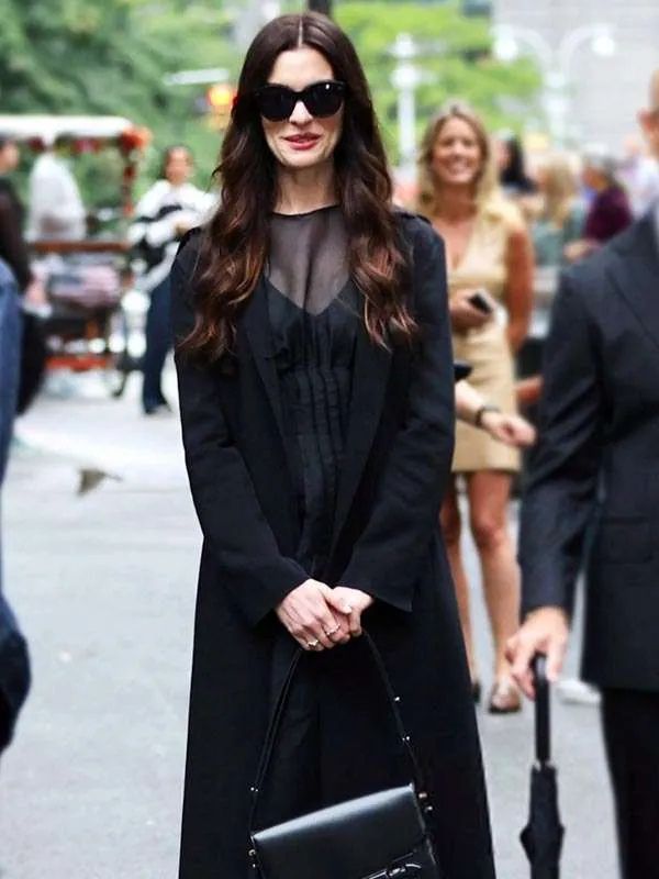 The Devil Wears Prada Anne Hathaway Black Long Coat