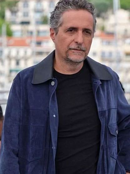 The Secret Agent Kleber Mendonça Filho Blue Suede Leather Jacket