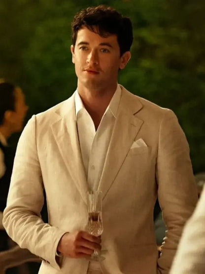 Tom Blyth People We Met on Vacation Beige Blazer