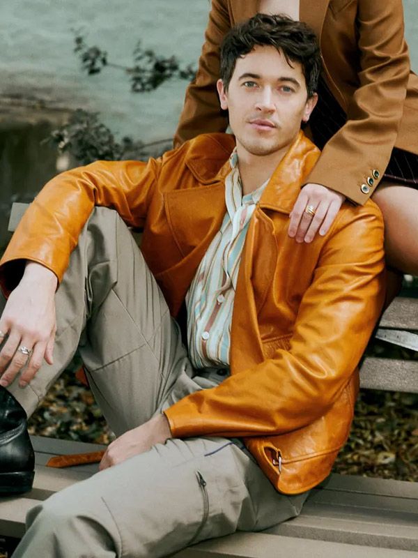 Tom Blyth People We Met on Vacation Mustard Leather Jacket