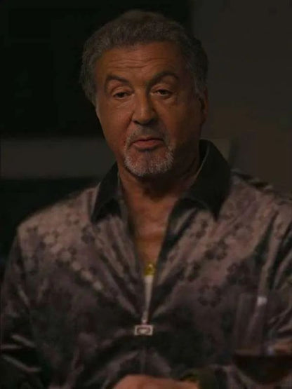 Tulsa King S03 Sylvester Stallone Velvet Blouson Purple Jacket