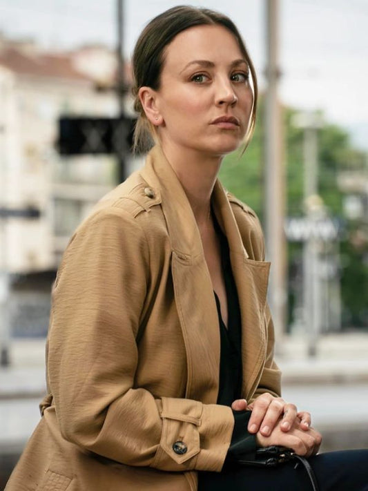 Vanished S01 Kaley Cuoco Brown Trench Coat