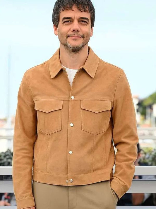 Wagner Moura The Secret Agent Brown Suede Leather Jacket